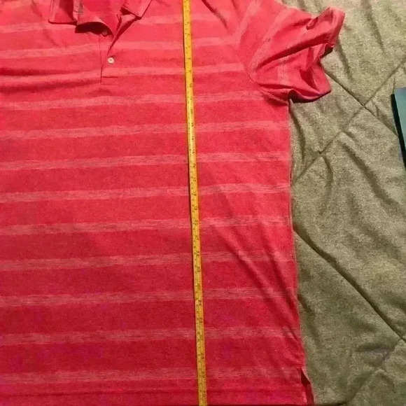 PUMA Pink Striped Performance Material Golf Polo‎ Shirt NWOT - Picture 4 of 7